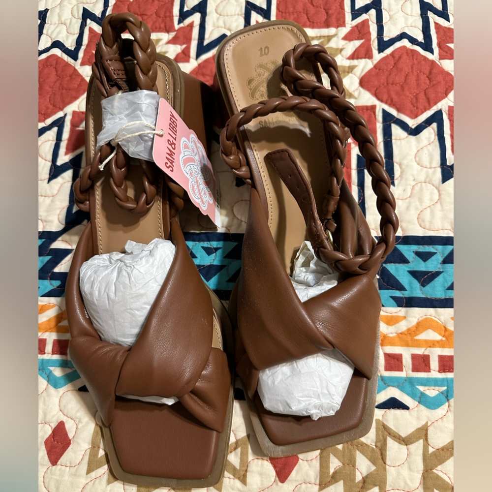 Sam & Libby Brown Size 10 Ankle Strap Sandal - Picture 1 of 5